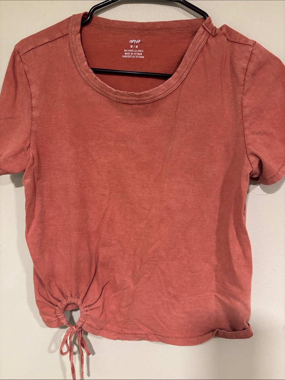 Aerie Women's Rust Cinch-Hem Short Sleeve Tee